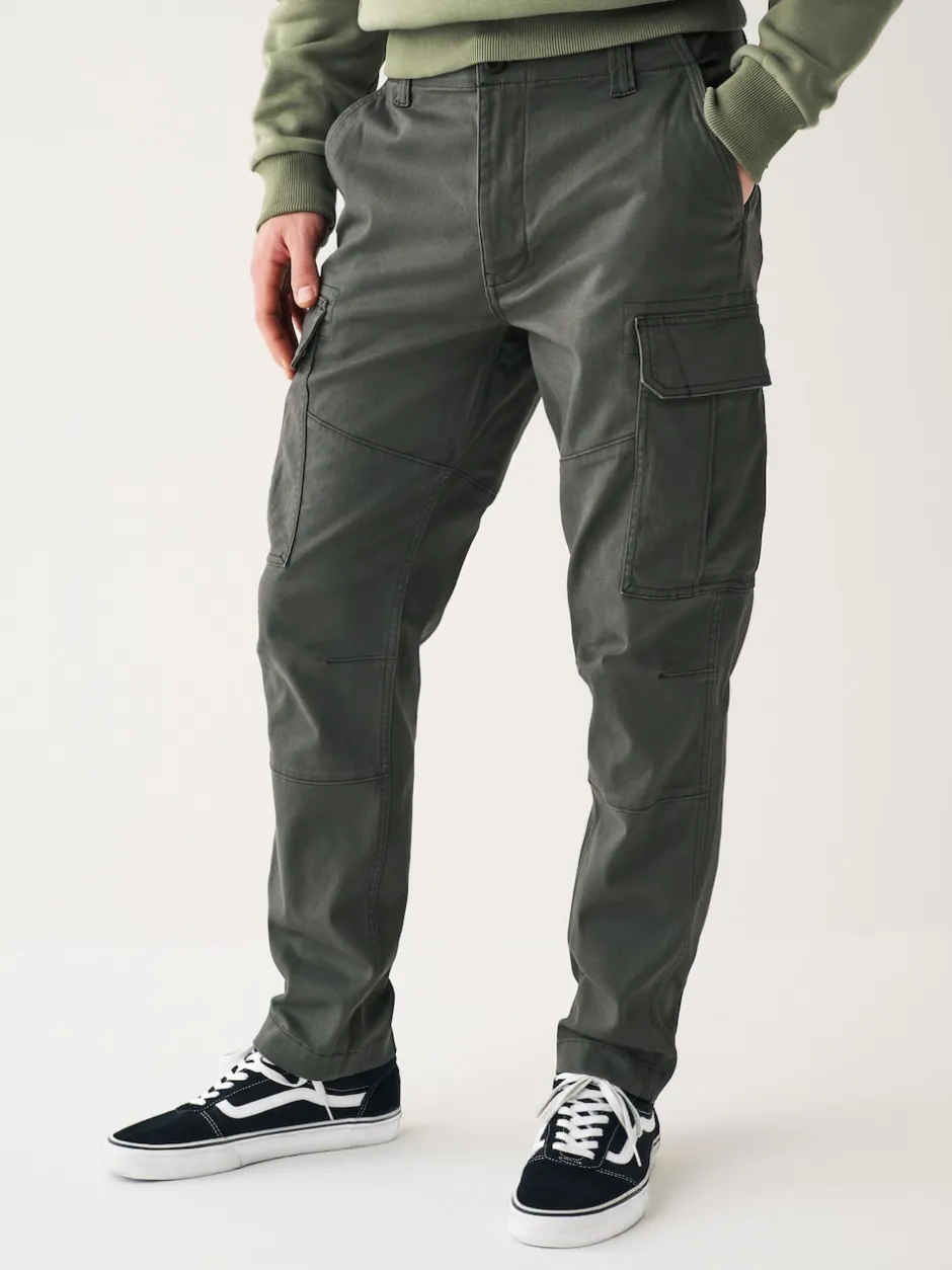 Next - Slim Fit (Slim Fit) - Pantalon cargo stretch en coton Gris anthracite Clearance