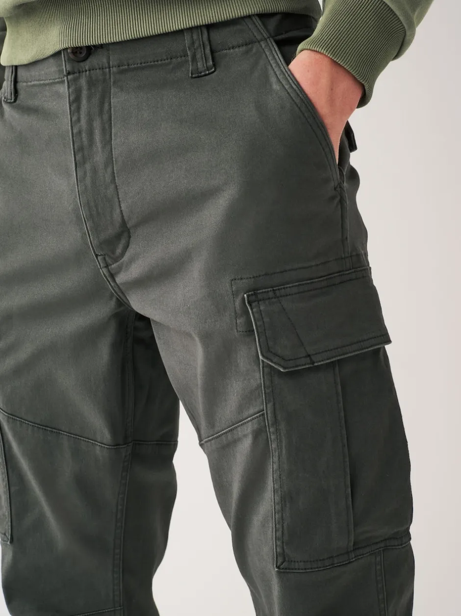 Next - Slim Fit (Slim Fit) - Pantalon cargo stretch en coton Gris anthracite Clearance