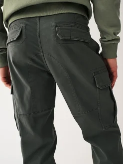 Next - Slim Fit (Slim Fit) - Pantalon cargo stretch en coton Gris anthracite Clearance