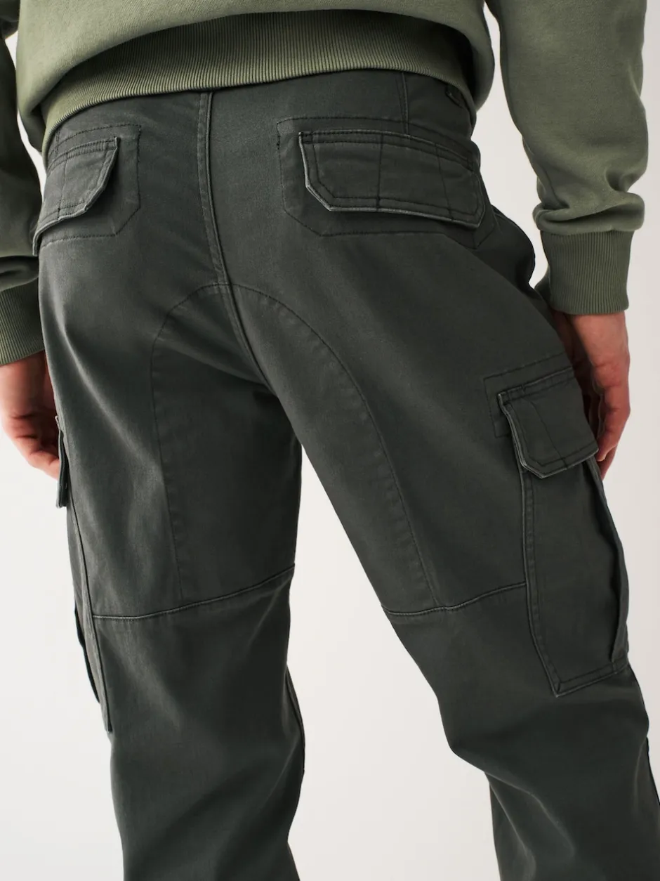Next - Slim Fit (Slim Fit) - Pantalon cargo stretch en coton Gris anthracite Clearance