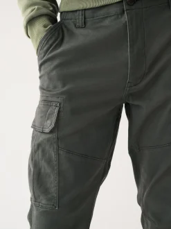 Next - Slim Fit (Slim Fit) - Pantalon cargo stretch en coton Gris anthracite Clearance