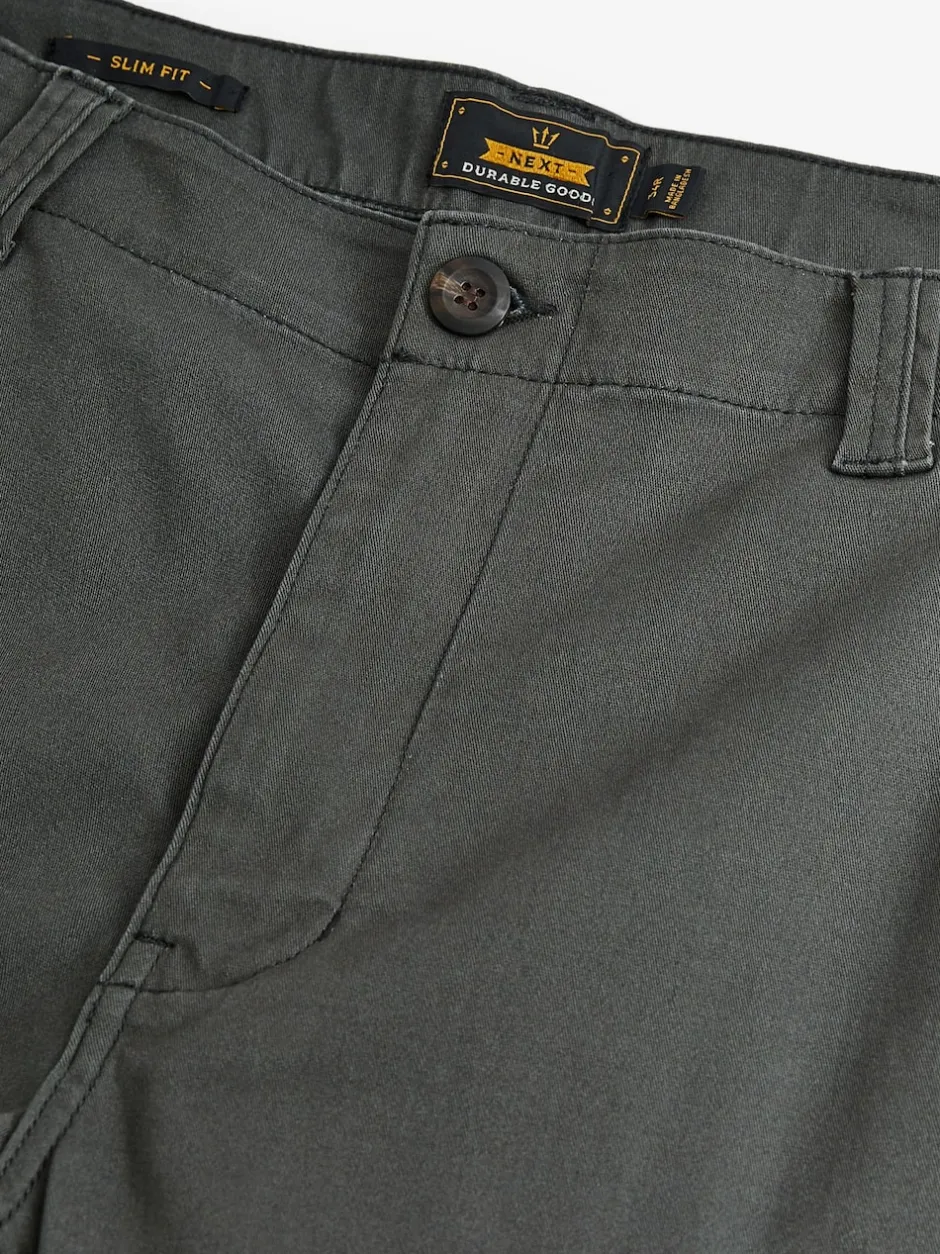 Next - Slim Fit (Slim Fit) - Pantalon cargo stretch en coton Gris anthracite Clearance