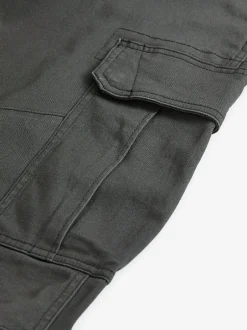 Next - Slim Fit (Slim Fit) - Pantalon cargo stretch en coton Gris anthracite Clearance