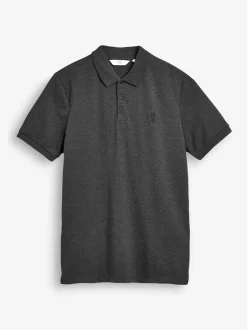 Next - Slim Fit (Slim Fit) - Polo Manches courtes Pique Gris anthracite Best