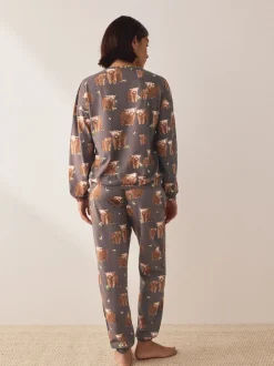 Next Gris anthracite Hamish the Highland Cow - Pyjama à manches longues Clearance
