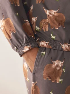 Next Gris anthracite Hamish the Highland Cow - Pyjama à manches longues Clearance
