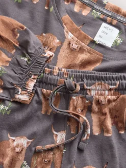 Next Gris anthracite Hamish the Highland Cow - Pyjama à manches longues Clearance