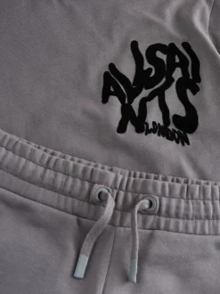 smALLSAINTS Gris anthracite/floqué - Ensemble t-shirt et short en molleton Orlando New