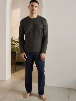 Next Gris ardoise/bleu marine - Ensemble pyjama en jersey à manches longues Clearance