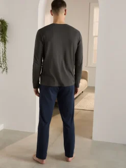 Next Gris ardoise/bleu marine - Ensemble pyjama en jersey à manches longues Clearance