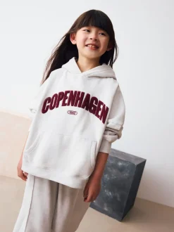 Next - Sweat à capuche (3-16 ans) Gris avec noms de villes New