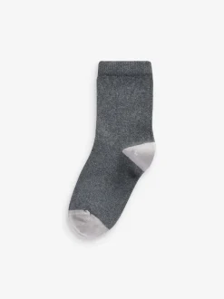 Next Gris avec talon et orteil contrastés - Paquet de chaussettes en coton riche 10 Sale