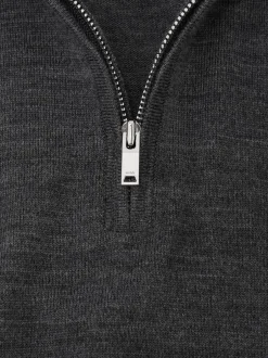 Reiss - Pull Blackhall à quart de zip en laine mérinos Gris chiné Derby Online