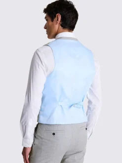 MOSS Gris clair - Ajusté - Gilet de costume extensible New
