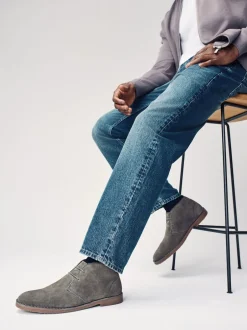 Next - Bottes de désert de Suede Gris clair Sale