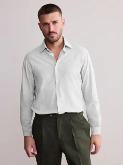 Next Gris clair à carreaux - Chemise Signature Premium texturée Best