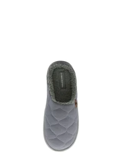 Dunlop Gris clair - Chaussons mules matelassés homme Clearance