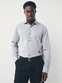 Next - Chemise à manches longues élégante à carreaux 100% coton Gris clair Discount