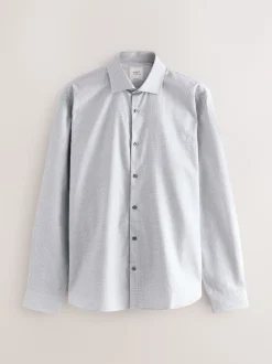 Next - Chemise à manches longues élégante à carreaux 100% coton Gris clair Discount