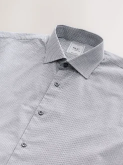 Next - Chemise à manches longues élégante à carreaux 100% coton Gris clair Discount