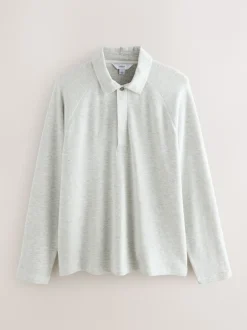 Next Gris clair - Manches longues - Polo texturé à manches longues gaufré Discount