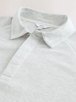 Next Gris clair - Manches longues - Polo texturé à manches longues gaufré Discount