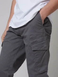 Threadbare Gris clair - Pantalon cargo coton stretch Sale