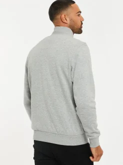 Threadbare - Sweat-shirt à col zippé Gris clair Clearance