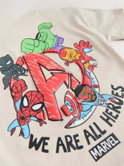 Next Gris clair - T-shirt Marvel en coton à manches courtes (3mois-8ans) Clearance