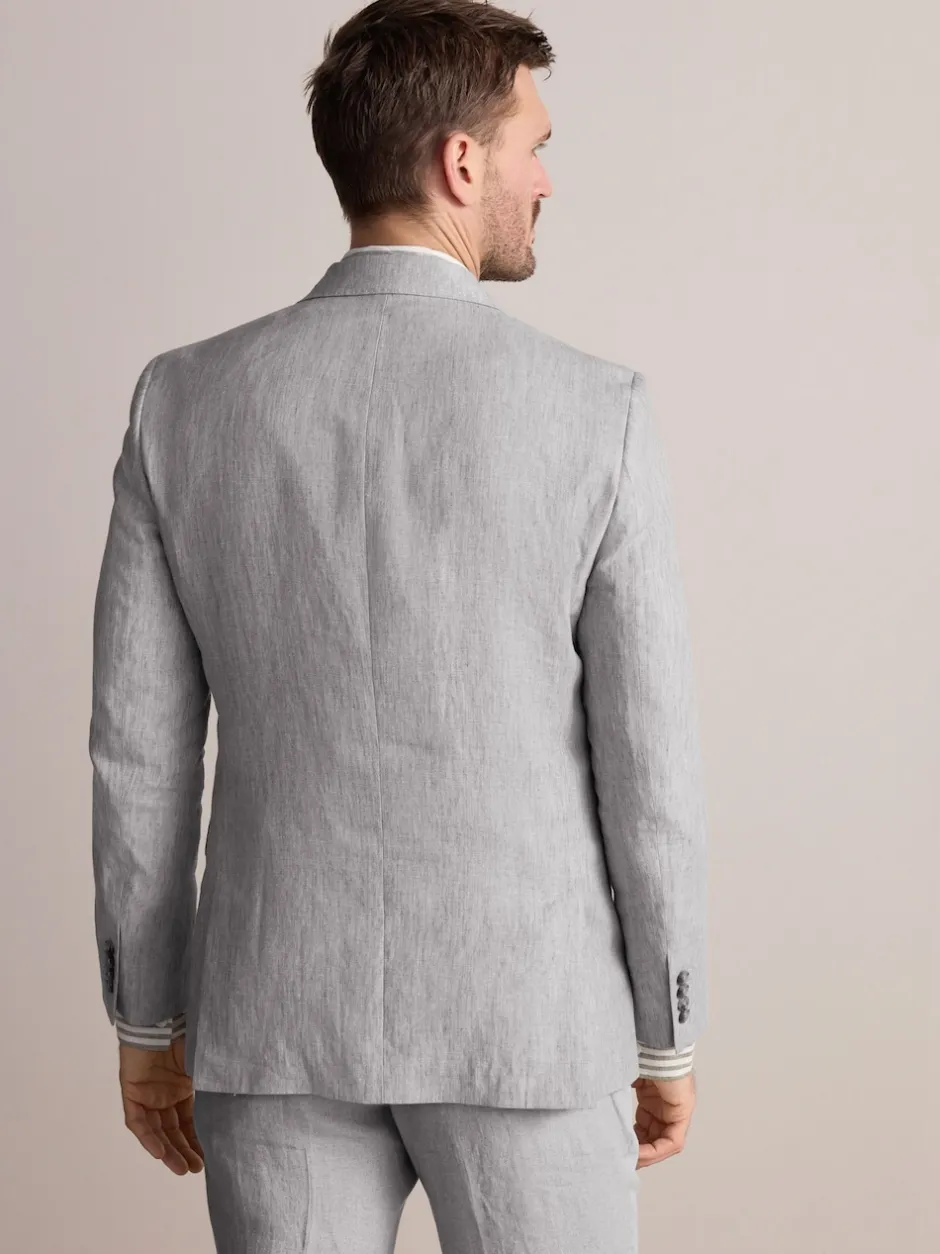 Next Gris clair - Veste de costume slim Leomaster 100% lin italien Outlet