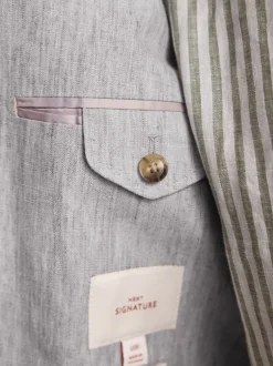 Next Gris clair - Veste de costume slim Leomaster 100% lin italien Outlet