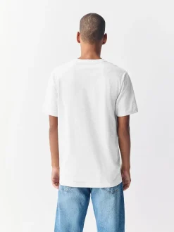 Next - Slim Fit (Slim Fit) - T-shirt Essential Col rond en coton Gris clair chiné Outlet