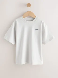 Next Gris clair/marron/gris foncé/vert - Lot de 4 T-shirts à Manches courtes avec Logo Graphique sur la Poitrine (3-16ans) Best