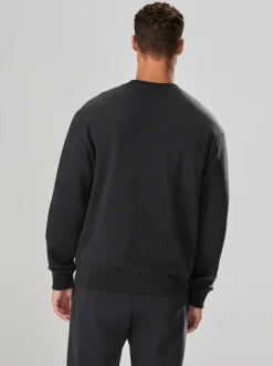 Next - Ajustement régulier - Sweat-shirt épais à Col rond riche en coton Gris d'ardoise Clearance