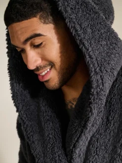 Next Gris d'ardoise - Peignoir imitation peau de mouton New