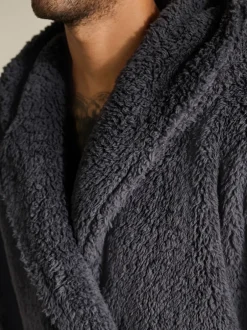 Next Gris d'ardoise - Peignoir imitation peau de mouton New