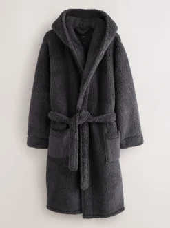 Next Gris d'ardoise - Peignoir imitation peau de mouton New