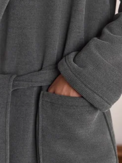 Next Gris d'ardoise - Peignoir texturé en velours côtelé Clearance