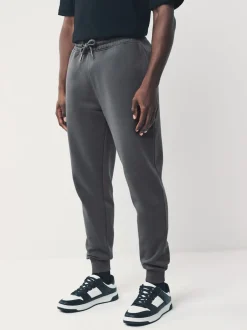 Next Gris d'ardoise - Slim Fit (Slim Fit) - Pantalon de Joggings en coupe ajustée à dos brosse Sale