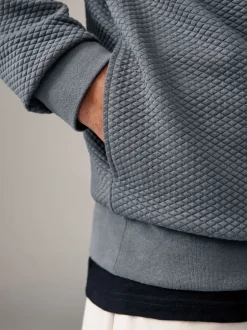 Next - Sweat à capuche texturé Gris d'ardoise Clearance
