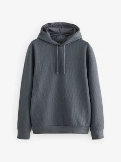 Next - Sweat à capuche texturé Gris d'ardoise Clearance