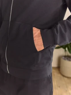 Next - Sweat à capuche zippé léger Gris d'ardoise Sale