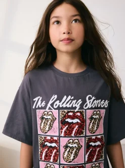 Next Gris de charbon de bois - T-shirt The Rolling Stones Band (3-16ans) Outlet