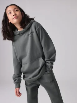 smALLSAINTS - Oversized Underground Pullover Sweat-shirt à capuche Gris de charbon de bois Discount