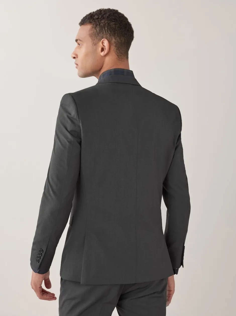 Next Gris de charbon de bois - - Veste de costume à deux boutons Skinny Fit (Skinny Fit) Hot