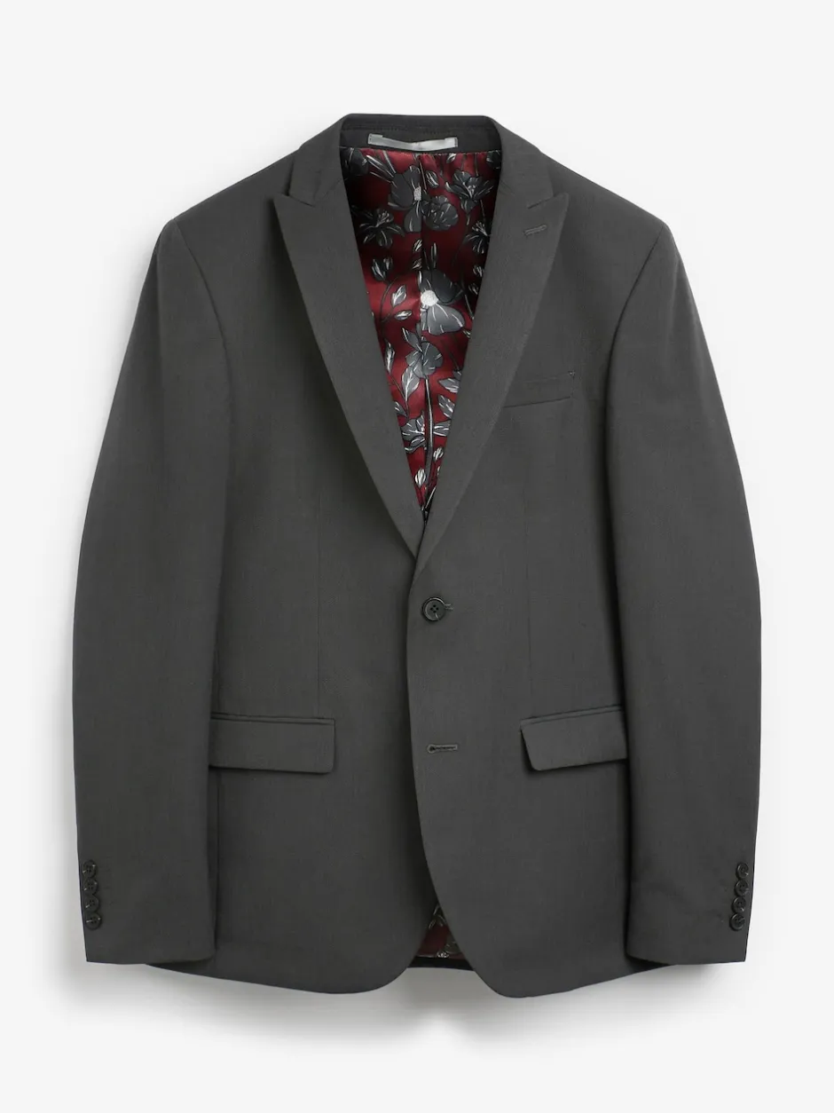 Next Gris de charbon de bois - - Veste de costume à deux boutons Skinny Fit (Skinny Fit) Hot