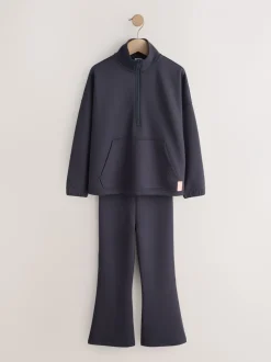 Next Gris de charbon de bois - Ensemble haut à col zippé et évasé pliable (3-16ans) Outlet