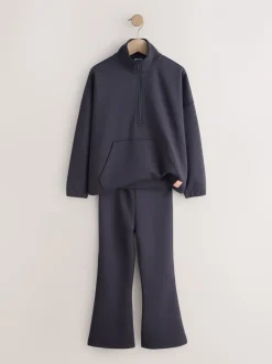 Next Gris de charbon de bois - Ensemble haut à col zippé et évasé pliable (3-16ans) Outlet