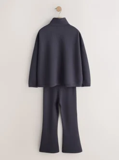 Next Gris de charbon de bois - Ensemble haut à col zippé et évasé pliable (3-16ans) Outlet