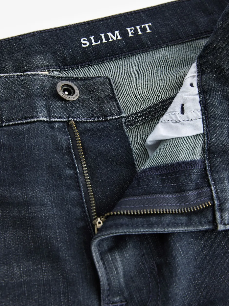 Next - Slim Fit (Slim Fit) - extensible Denim Jeans Gris de charbon de bois Sale